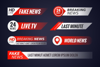 Collection of live streams news banners Free Vector