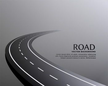 Curved perspective road pathway background Free Vector