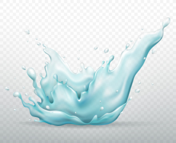 Pure water splash with drops realistic Free Vector