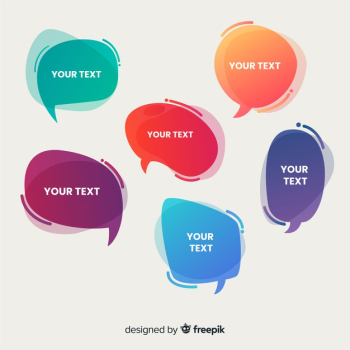 Gradient speech bubble collection with placeholder Free Vector
