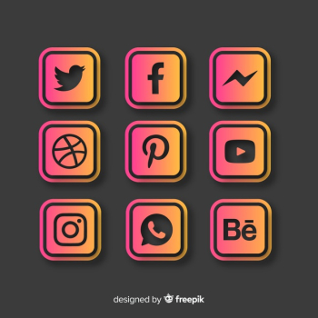 Gradient social media logo collection Free Vector