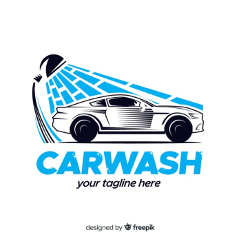 Hand drawn car wash logo background Free Vector