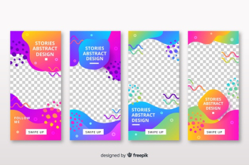 Abstract instagram stories template Free Vector