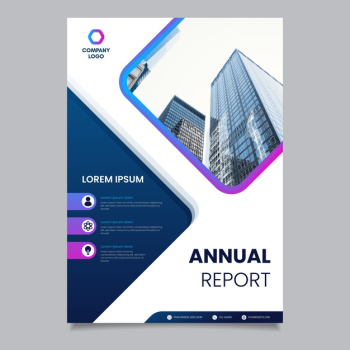 Business template with buildings Free Vector