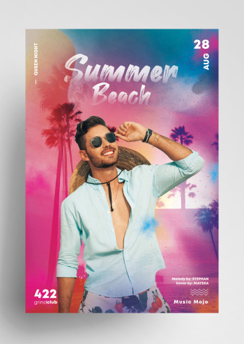 Summer Beach Event Free PSD Flyer Template