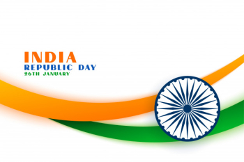 Indian republic day tri color flag Free Vector