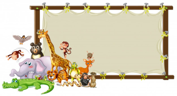 Border template design with cute animals Free Vector