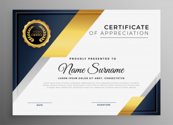 Geometric premium golden multipurpose certificate template Free Vector