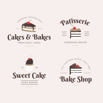 Bakery cake logo concept Free Vector
