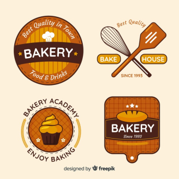 Bakery badge collection Free Vector