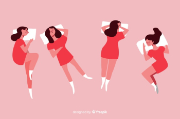 Top view flat person sleep position pack Free Vector