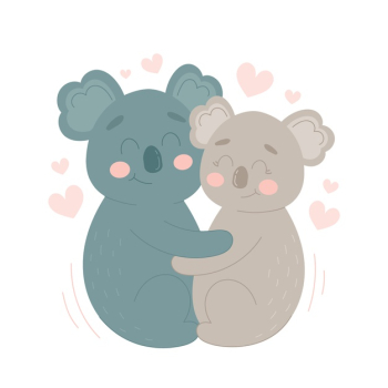 Koala valentines day animal couple Free Vector