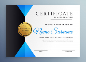 Modern blue multipurpose certificate template Free Vector