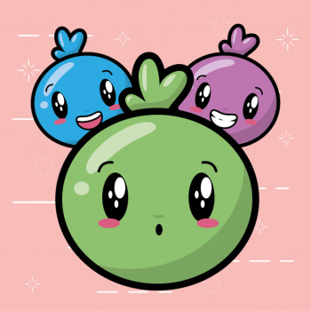 Happy emojis, kawaii cute faces Free Vector