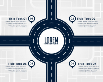 Road infographic four steps template Free Vector