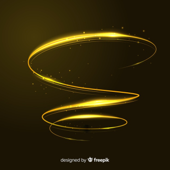 Shiny golden spiral realistic style Free Vector