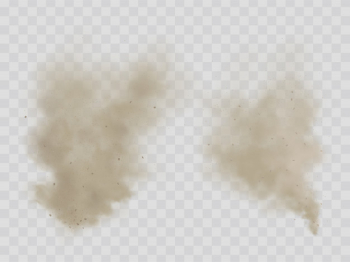 Clouds of dust, smoke isolated realistic vectors Free Vector