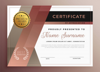 Business certificate template in modern geometric style Free Vector