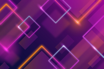 Geometric shapes violet neon lights background Free Vector