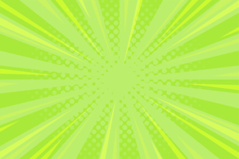 Green comic background with zoom lines and halftone Free Vector