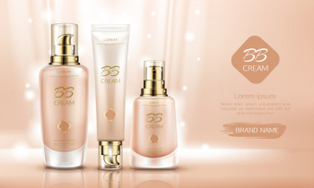 Bb cream beauty cosmetics bottles for skin foundation. Free Vector