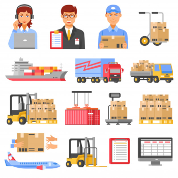 Logistics and delivery decorative icons set Free Vector