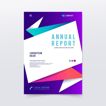 Abstract annual report template Free Vector