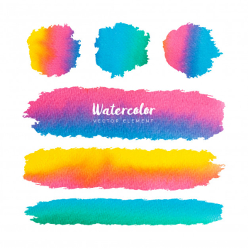 Colorful watercolor grunge brush frame collection Free Vector