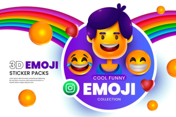 3d emojis background with smiley faces Free Vector