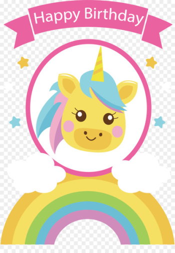 Happy Birthday to You Party Clip art - Rainbow Bridge Unicorn birthday card 