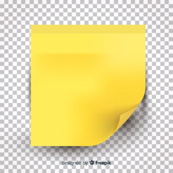 Realistic post note on transparent background