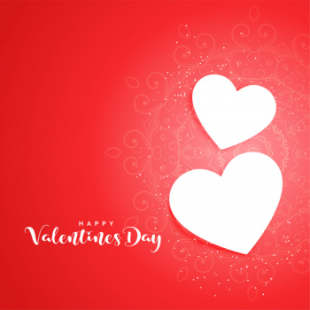 Beautiful red background with white hearts