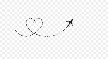 Airplane Flight Aircraft Clip art - Heart-shaped airplane route 