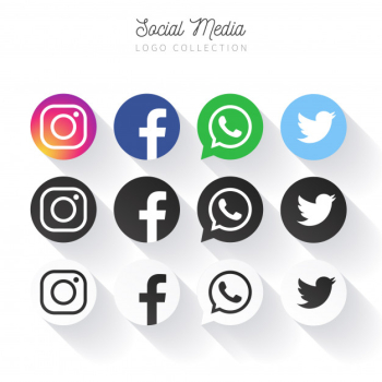 Popular Social Media Logo Collection in Circles