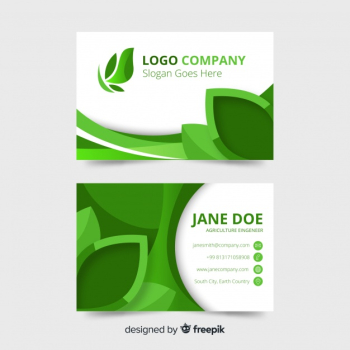 Business card template with nature concept