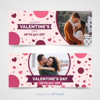 Valentine's day web banners with photo