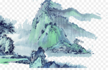 China Chinese painting Landscape painting Ink wash painting - mountain 