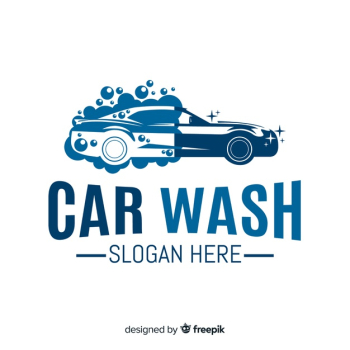 Flat blue car wash logo Free Vector