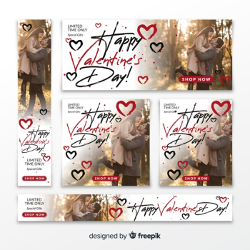 Valentine's day sale web banners