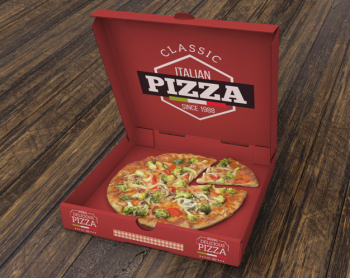 Open pizza box mockup Free Psd
