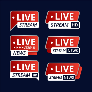 Live steams news banners collection Free Vector