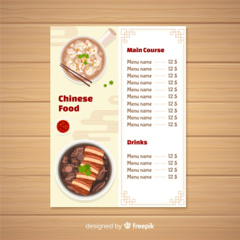 Chinese food dishes  flyer template