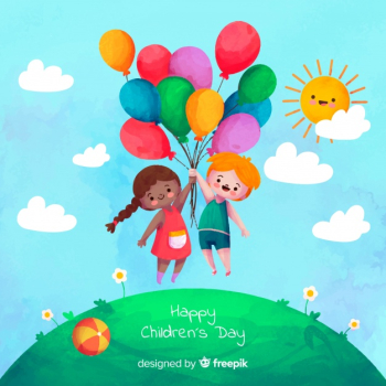 Watercolor children's day background