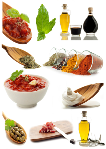 collage of ingredients and condiments