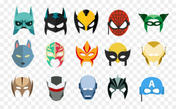 Batman Spider-Man Iron Man Mask - European and American film hero vector masks 