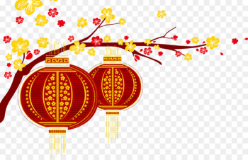 Chinese New Year Wedding invitation Clip art Image - twig border 