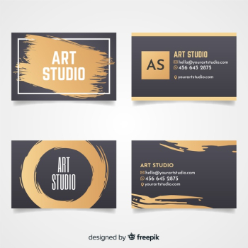 Golden art studio card template