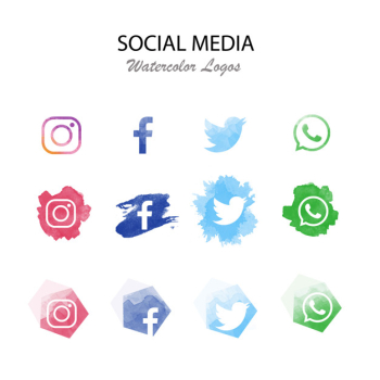Modern social media logotype collection