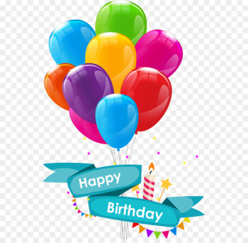 Wedding invitation Happy Birthday to You Greeting card - Vector cartoon Birthday Balloons 