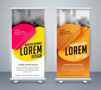 Modern standee design in abstract style